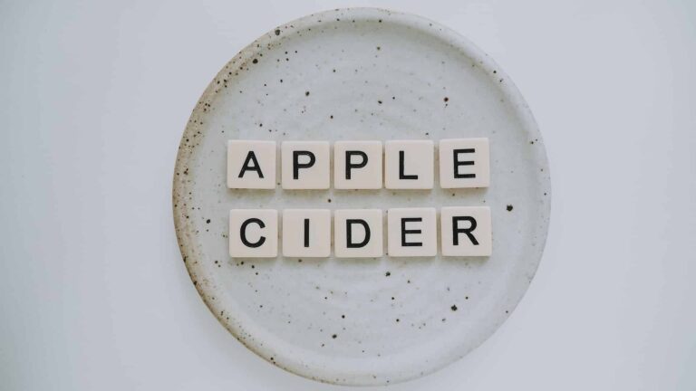 apple cider spelled with tile letters