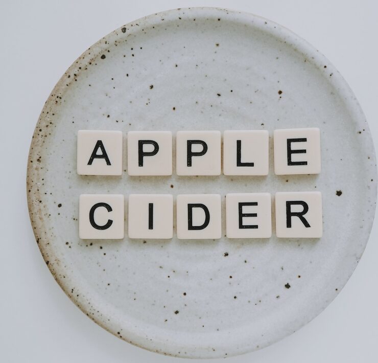 apple cider spelled with tile letters