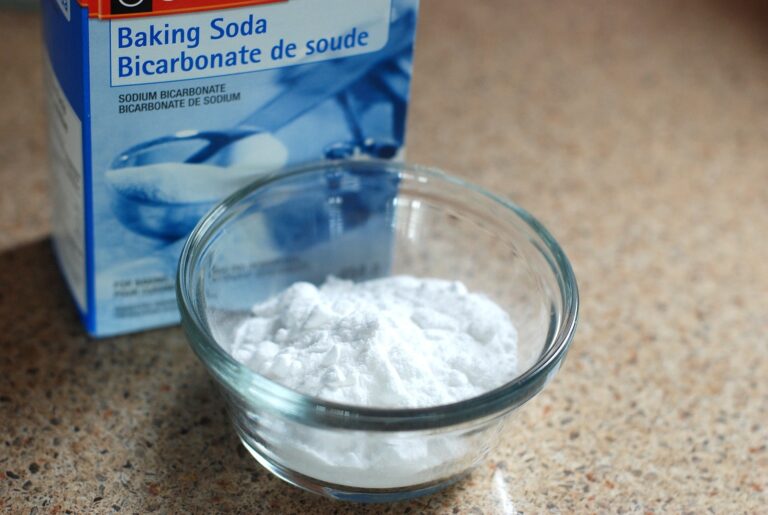 baking soda in a glass bowl
