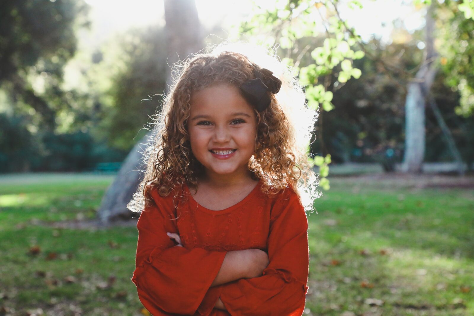 little girl with curly hair
